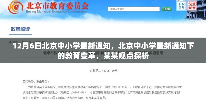 北京中小学教育变革深度解析，最新通知下的观点探析