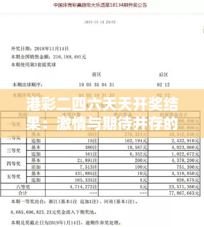 港彩二四六天天开奖结果：激情与期待并存的每一天开奖时刻