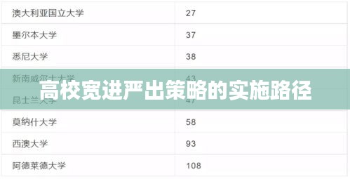 高校宽进严出策略的实施路径