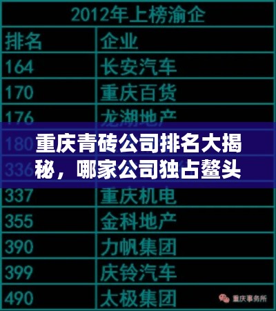 重庆青砖公司排名大揭秘，哪家公司独占鳌头？