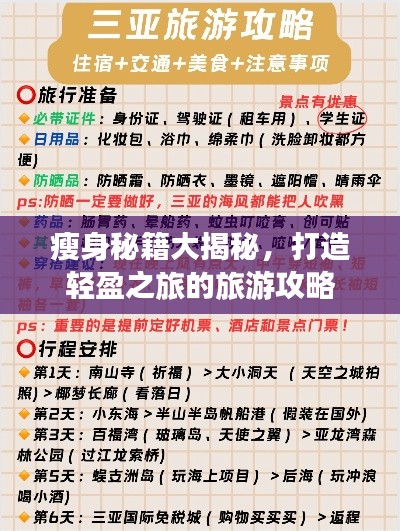 瘦身秘籍大揭秘，打造轻盈之旅的旅游攻略