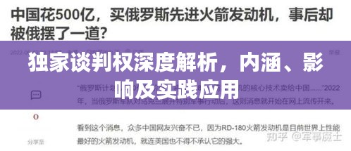 独家谈判权深度解析，内涵、影响及实践应用