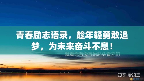 青春励志语录，趁年轻勇敢追梦，为未来奋斗不息！