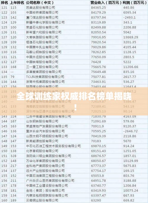 全球训练家权威排名榜单揭晓！